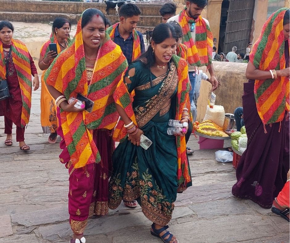 Miestni obyvatelia v Amber Fort